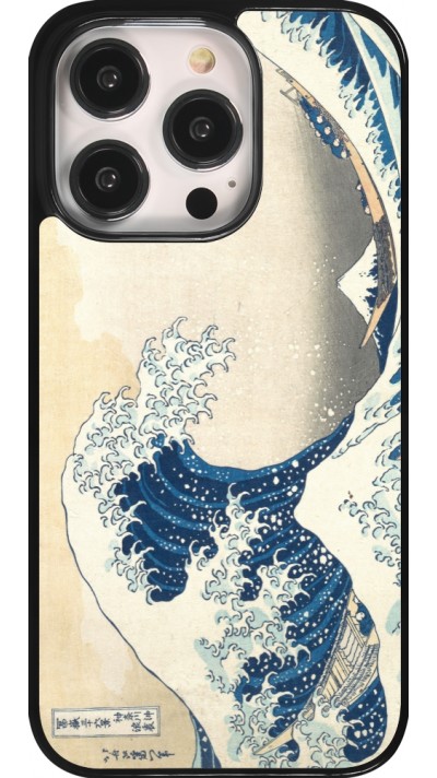 Coque iPhone 14 Pro - Tableau art - La Grande Vague de Kanagawa - Hokusai