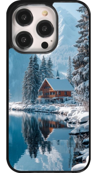 Coque iPhone 14 Pro - Winter 25 Winter house forest day