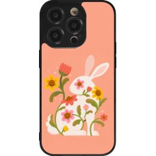 Coque iPhone 14 Pro - Silicone rigide noir Easter 2026 Rabbit collage