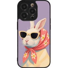 Coque iPhone 14 Pro - Silicone rigide noir Easter 2026 Rabbit with scarf