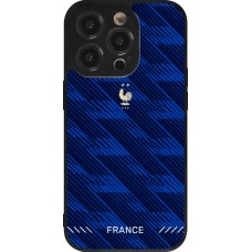 Coque iPhone 14 Pro - Silicone rigide noir Maillot de football France 2026 personnalisable