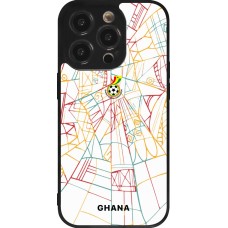 Coque iPhone 14 Pro - Silicone rigide noir Maillot de football Ghana 2026 personnalisable