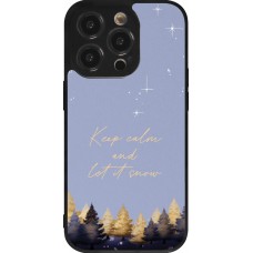 iPhone 14 Pro Case Hülle - Silikon schwarz Winter 25 Winter illustration of trees
