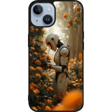 Coque iPhone 15 - Silicone rigide noir Astronaut flowers 2025