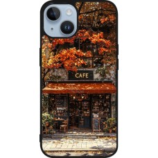 Coque iPhone 15 - Silicone rigide noir Autumn 25 Coffee shop