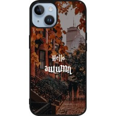 Coque iPhone 15 - Silicone rigide noir Autumn 25 Hello autumn