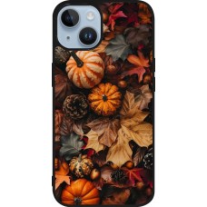 Coque iPhone 15 - Silicone rigide noir Autumn 25 Pumpkin
