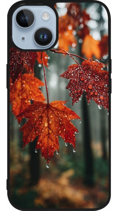 Coque iPhone 15 - Silicone rigide noir Autumn 25 Rain