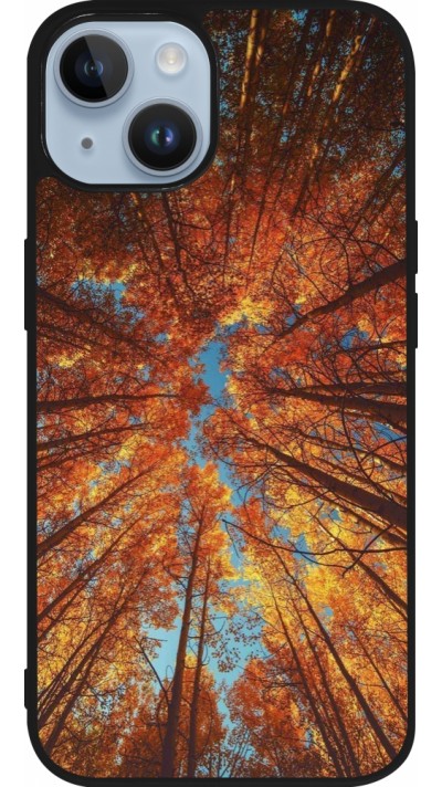 Coque iPhone 15 - Silicone rigide noir Autumn 25 Trees