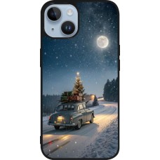 Coque iPhone 15 - Silicone rigide noir Christmas 25 Car with Tree Xmas