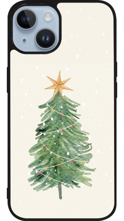 Coque iPhone 15 - Silicone rigide noir Christmas 25 Sketch Tree