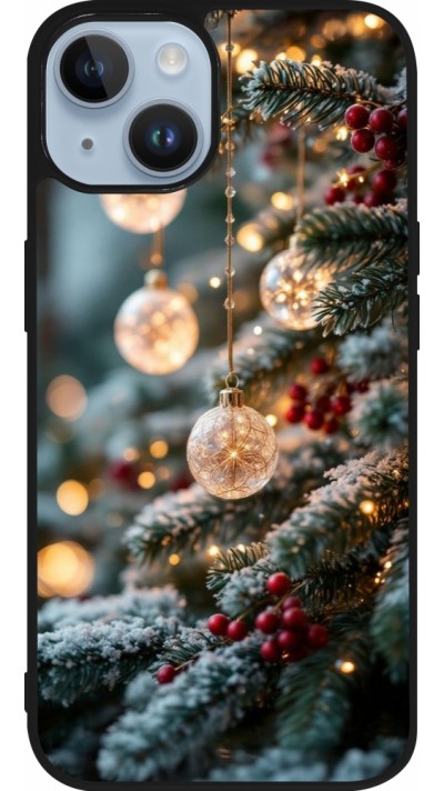 Coque iPhone 15 - Silicone rigide noir Christmas 25 Xmas Decorated Tree