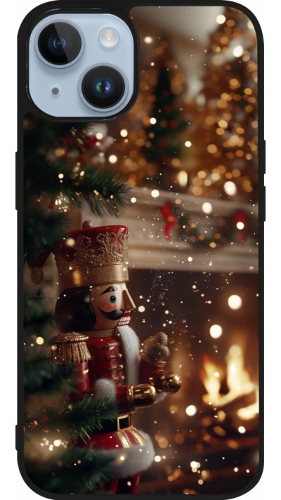 Coque iPhone 15 - Silicone rigide noir Christmas 25 Xmas Nutcracker