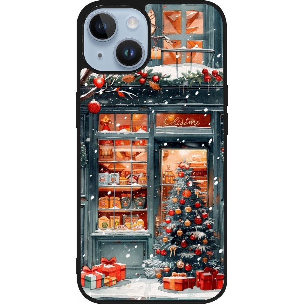 Coque iPhone 15 - Silicone rigide noir Christmas 25 Xmas Shop