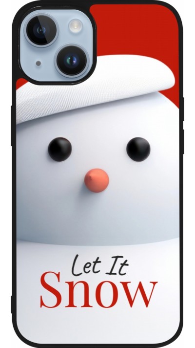 Coque iPhone 15 - Silicone rigide noir Christmas 25 Xmas Snowman
