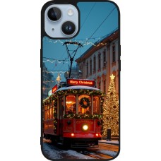 Coque iPhone 15 - Silicone rigide noir Christmas 25 Xmas Train