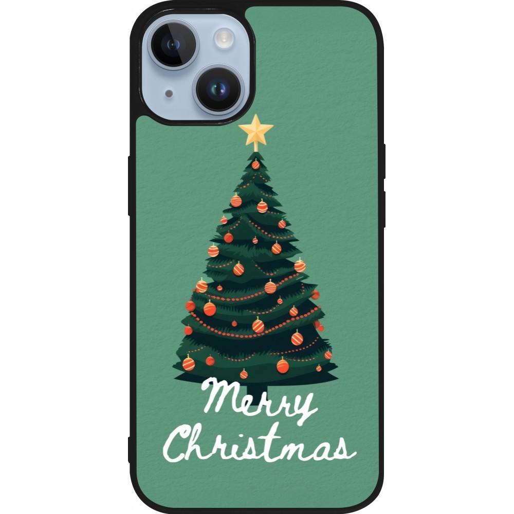 Coque iPhone 15 - Silicone rigide noir Christmas 25 Xmas Tree