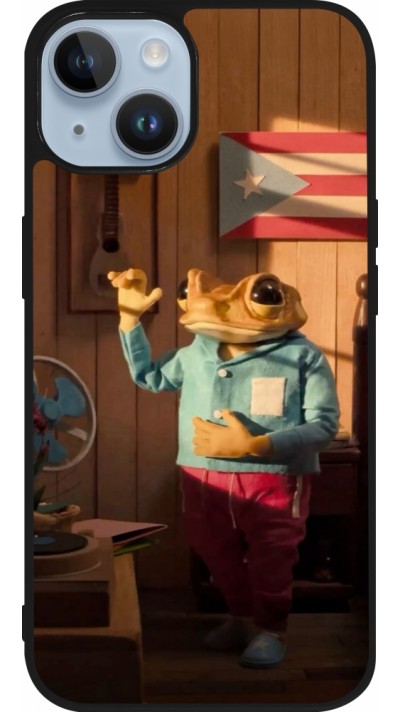 Coque iPhone 15 - Silicone rigide noir Dancing frog DTMF