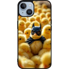 Coque iPhone 15 - Silicone rigide noir Easter 2026 Chicken Batman