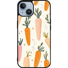 Coque iPhone 15 - Silicone rigide noir Easter 2026 Illustration carrots