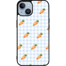 Coque iPhone 15 - Silicone rigide noir Easter 2026 Pattern carrots