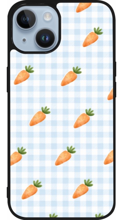 Coque iPhone 15 - Silicone rigide noir Easter 2026 Pattern carrots