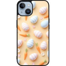Coque iPhone 15 - Silicone rigide noir Easter 2026 Pattern Easter