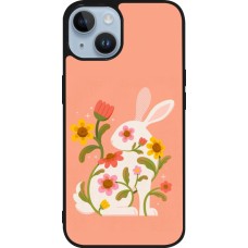 Coque iPhone 15 - Silicone rigide noir Easter 2026 Rabbit collage