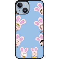 Coque iPhone 15 - Silicone rigide noir Easter 2026 Snoopy
