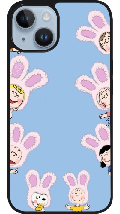 Coque iPhone 15 - Silicone rigide noir Easter 2026 Snoopy