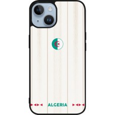 Coque iPhone 15 - Silicone rigide noir Maillot de football Algérie 2026 personnalisable