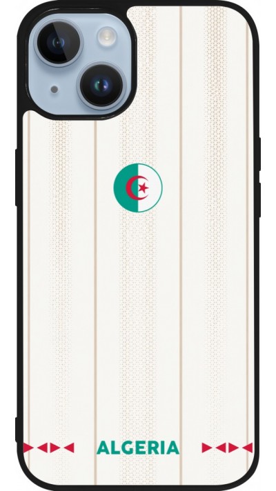 Coque iPhone 15 - Silicone rigide noir Maillot de football Algérie 2026 personnalisable