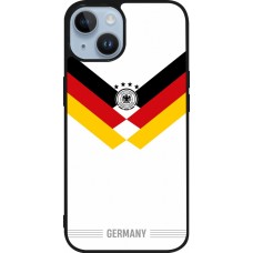 Coque iPhone 15 - Silicone rigide noir Maillot de football Allemagne 2026 personnalisable