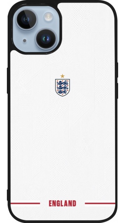 Coque iPhone 15 - Silicone rigide noir Maillot de football Angleterre 2026 personnalisable