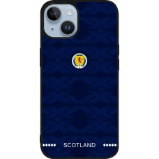 Coque iPhone 15 - Silicone rigide noir Maillot de football Ecosse 2026 personnalisable