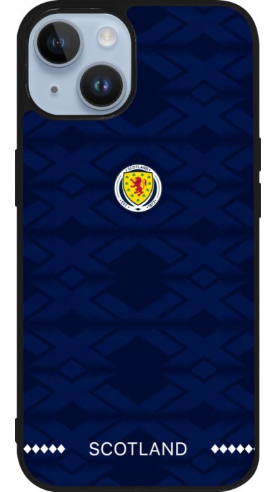 Coque iPhone 15 - Silicone rigide noir Maillot de football Ecosse 2026 personnalisable