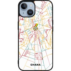 Coque iPhone 15 - Silicone rigide noir Maillot de football Ghana 2026 personnalisable