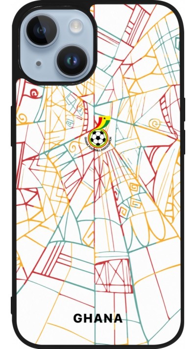 Coque iPhone 15 - Silicone rigide noir Maillot de football Ghana 2026 personnalisable