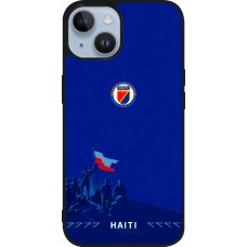 Coque iPhone 15 - Silicone rigide noir Maillot de football Haiti 2026 personnalisable