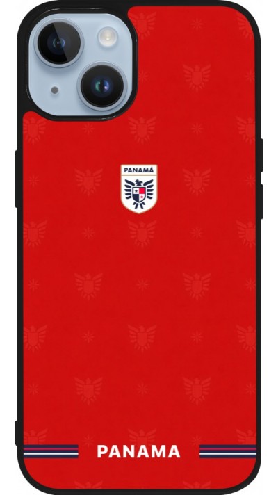 Coque iPhone 15 - Silicone rigide noir Maillot de football Panama 2026 personnalisable