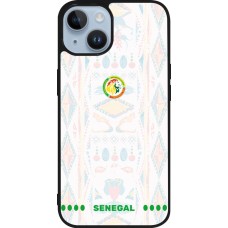Coque iPhone 15 - Silicone rigide noir Maillot de football Sénégal 2026 personnalisable