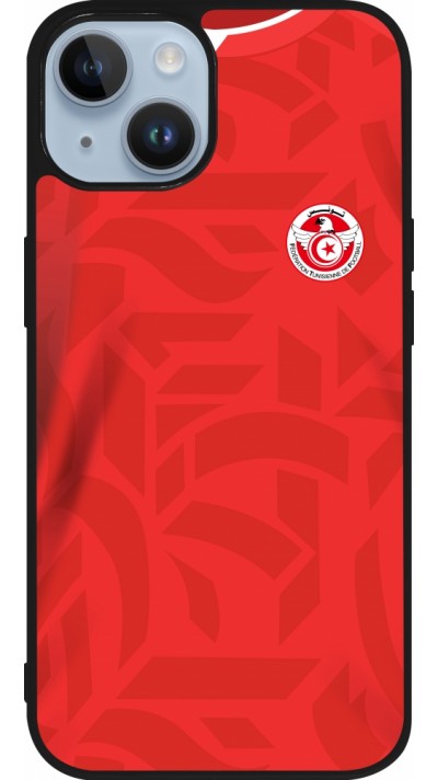 iPhone 15 Case Hülle - Silikon schwarz Tunesien 2022 personalisierbares Fussballtrikot