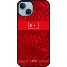 Coque iPhone 15 - Silicone rigide noir Maillot de football Turquie 2026 personnalisable