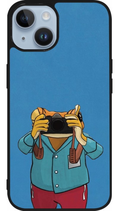 Coque iPhone 15 - Silicone rigide noir Frog with camera DTMF