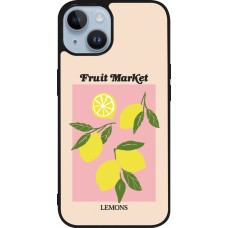 Coque iPhone 15 - Silicone rigide noir Fruit market lemons 2026