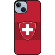 Coque iPhone 15 - Silicone rigide noir Hockey World Championship Ecusson Suisse