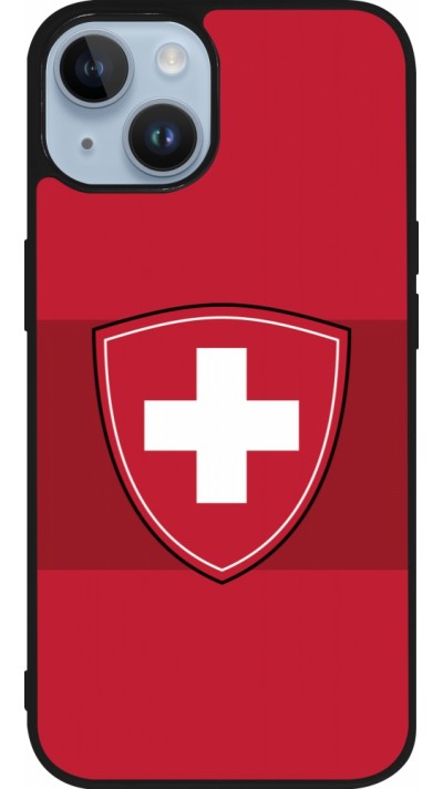 Coque iPhone 15 - Silicone rigide noir Hockey World Championship Ecusson Suisse