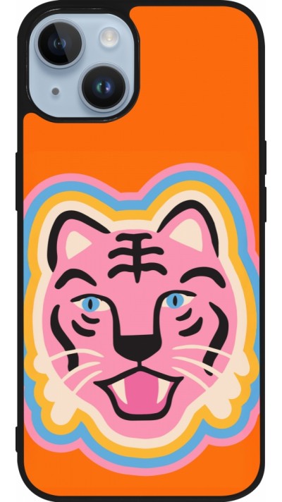 Coque iPhone 15 - Silicone rigide noir Lion colors 2026