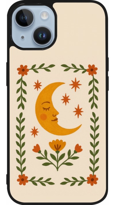 Coque iPhone 15 - Silicone rigide noir Half moon stamp 2026