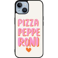 Coque iPhone 15 - Silicone rigide noir Pizza pepperoni 2026